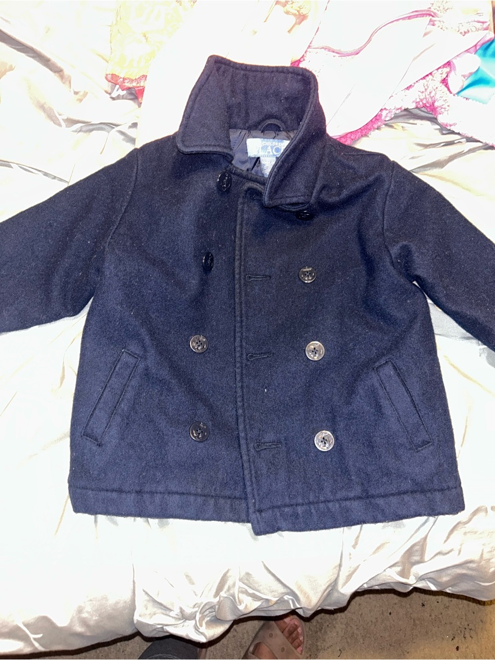 The Children's Place Navy Double-Breasted Pea Coat for Kids